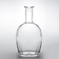 Bouteilles de verre à rhum à fond plat et grand volume pour spiritueux 75cl 70cl 700ml 750ml Tequila Whisky Bouteille de brandy unique à fond vide