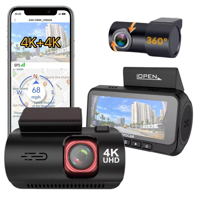 ZD72P Motion Detection DashCam HDR 4K Rear and 4K Front Mini Car DVR With 5G Wifi GPS WDR Car Camera Front and Rear Dash Cam