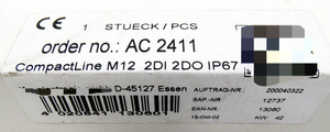 Baru asli siap elektronik AC 2411 AC2411 CompactLine M12 2DI <span class=keywords><strong>2</strong></span> melakukan IP67-kemasan unoriginal- - Product Image 3