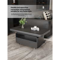 Table de café carrée mobile en pierre frittée de luxe, table d'appoint minimaliste pour petit salon, mobilier de maison