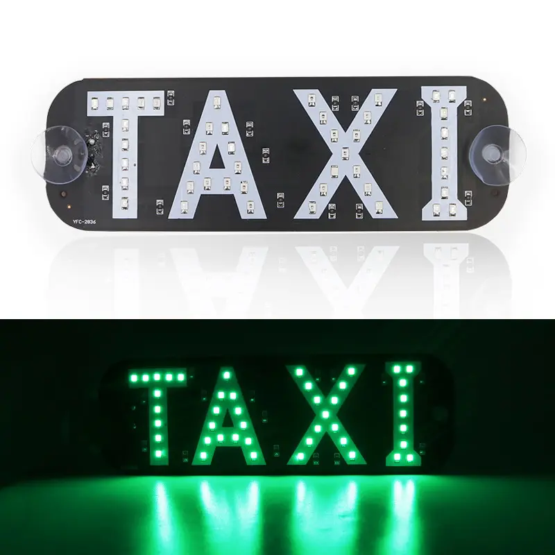 12V Auto Led Woord Lichtteken Met Sigarettenaansteker Usb Drive Servicebord Taxi Knippert Reclame Logo Lamp Board Op Raam