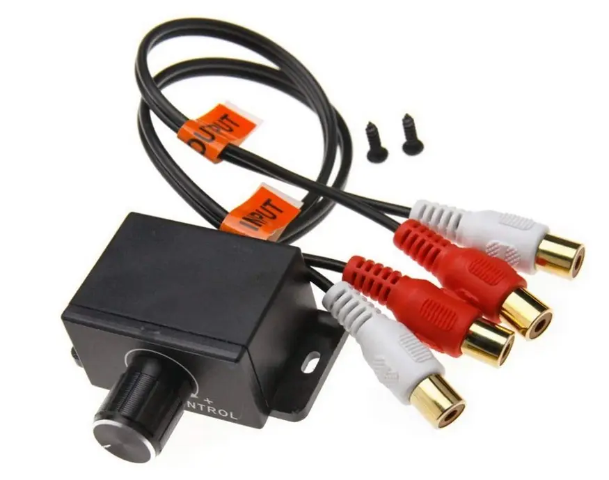 Araba ev ses amplifikatörü bas RCA kazanç seviyesi ses kontrol düğmesi LC-1 siyah