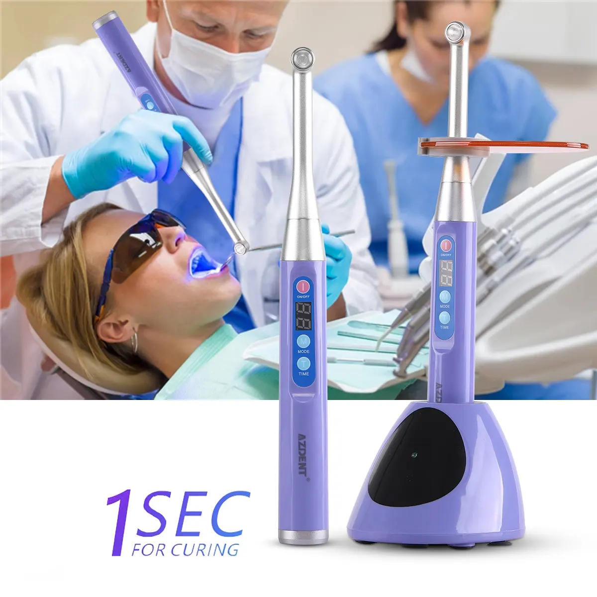Azdent שיניים 5W גבוהה כוח Bluelight LED ריפוי אור שיניים ריפוי אור מכונה