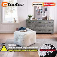 OTAUTAU Housse de pouf de luxe en fausse fourrure de lapin effet gaufré, sans rembourrage, pour canapé-lit, chaise longue, fauteuil inclinable, pouf ottoman, sac SF055