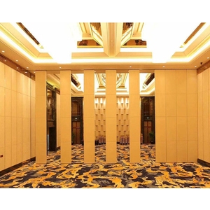 Foldable Wooden Folding Operable <strong>Sliding</strong> Movable Soundproof <strong>Partition</strong> <strong>Wall</strong> Including Track Hardware Rollers Accessories - Product Image 4