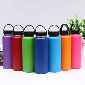 Customized Logo 1 L 32 Oz Double Wall Vacuum Insulated Stainless Steel Sport Water Bottle Handle Lid 6-12 Hours Thermal - Product Image 1