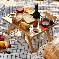 Plateau TV minimaliste en bambou Table de petit déjeuner portable pour canapé/lit, design peu encombrant
