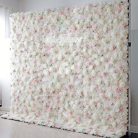 Tissu bon marché, fleurs artificielles murales, décoration de mariage, rose, blush, mélange de couleurs, fleurs enroulées murales pour décoration de mariage