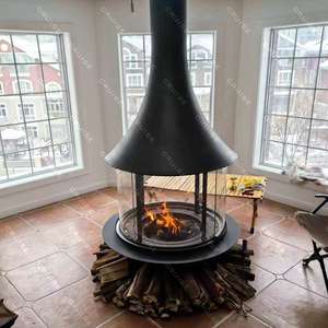 CRUZEIRO Moderno Comercial Autoportante Circular Wood-Burning Winter Heating Único Direct-Vent Gás Indoor Lareira - Product Image 2