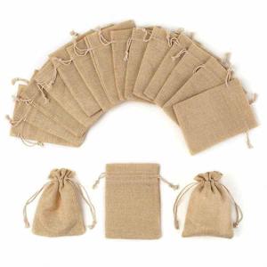 Oem Wholesale in Stock Cheap Custom Christmas Small <b>Pouch</b> Burlap Durable Natural Linen Gift Jute <b>Drawstring</b> Bag - Product Image 5
