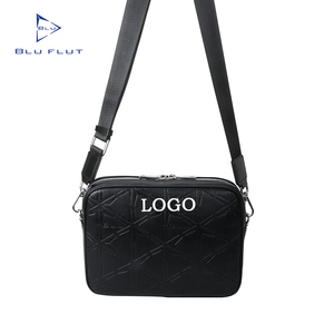 Bal Manent Luxury Custom Man's Black PU Leather Messenger Bolso de alta calidad Bolso cruzado Logotipo en relieve Hombres Bolso de cuero personalizado - Product Image 1