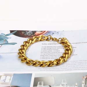 สร้อยข้อมือแบบซ้อนได้ ขนาด 3 มม. 7 มม. 9 มม. 11 มม. สีทอง สไตล์ไมอามีคิวบัน สร้อยข้อมือฮิปฮอป NK สแตนเลสสตีล เครื่องประดับสำหรับผู้ชายและผู้หญิง - Product Image 3