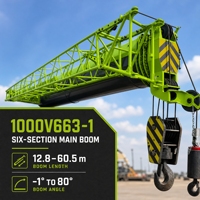 Grue mobile d'occasion économique de 100 tonnes avec contrepoids complets pour projets d'infrastructure