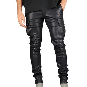 ELYSIAN INDUSTRIES <b>Men</b> <b>Leather</b> <b>Pants</b> Casual Straight Fit Mid Waist Midweight Eco-friendly High-quality Daily Wear Classic Winter - Product Image 4