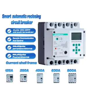 Smart mccb electrical with LCD screen 125A 250A 400A 630A 800A MCCB 3P 4 phase smart mccb distribution system