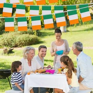 Guirlande de fanions décoratifs imperméables et résistants à la décoloration pour la fête de la Saint-Patrick, drapeau irlandais, vente en gros - Product Image 1