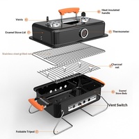 Barbecue portable pliable au charbon de bois Keyong, en stock, pour camping, table de cuisson extérieure, 31,5 cm x 36 cm