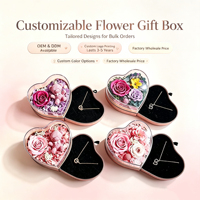 Boîte à bijoux artisanale avec fleurs préservées, prix d'usine, cadeau de mariage pour femmes, Saint-Valentin, Nouvel An, remise de diplôme, décoration intérieure