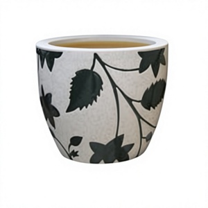 Maceta de Cerámica Negra Vietnamita Vintage con Acabado Glaseado, Diseño Rústico Moderno y Minimalista, con Orificio de Drenaje 1000 - Product Image 1