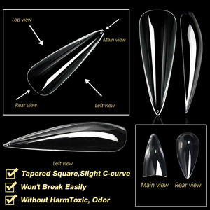 600 pièces/boîte clair carré cercueil <span class=keywords><strong>ongles</strong></span> artificiels acrylique <span class=keywords><strong>ongles</strong></span> conseils Extension personnalisé Transparent sans Trace <span class=keywords><strong>faux</strong></span> <span class=keywords><strong>ongles</strong></span> conseils - Product Image 3