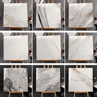 Carreaux de sol en porcelaine de luxe léger 600x600mm 9mm d'épaisseur résistants à l'usure antidérapants antibactériens pour murs intérieurs de hall