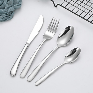 Cao Cấp Khách Sạn Khu Nghỉ Mát Sáng Bóng Bít Tết Dao Ngã Ba Và Muỗng Thiết Lập Flatware Bộ Đồ Ăn 304 Thép Không Gỉ Dao Kéo Thiết Lập Cho Đám Cưới - Product Image 4