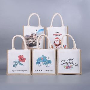 Bolsa de Yute Laminada de Lujo para Regalos, Personalizada al por Mayor, de Tamaño Estándar, Ecológica, Orgánica, Natural, para Recuerdos de Boda - Product Image 1