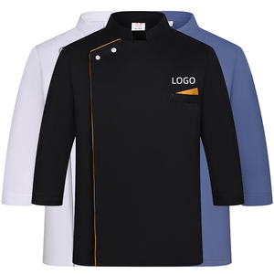 Manteau <span class=keywords><strong>de</strong></span> chef Logo personnalisé chemise <span class=keywords><strong>de</strong></span> travail à manches longues pour femmes homme 20 pièces avec vêtements <span class=keywords><strong>de</strong></span> <span class=keywords><strong>cuisine</strong></span> Pocke - Product Image 1