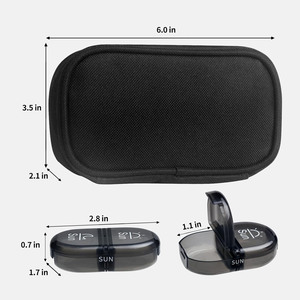 Canvas Bag Travel Pill Organizer 2 Times a Day <b>Large</b> AM/PM Weekly Pill <b>Box</b> 7 Day Pill Case Portable Zipper - Product Image 4