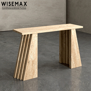 WISEMAX MUEBLES Luz de lujo Sala de estar Pasillo Travertino Entrada larga Mesa de consola de mármol verde natural para el hogar del hotel - Product Image 1