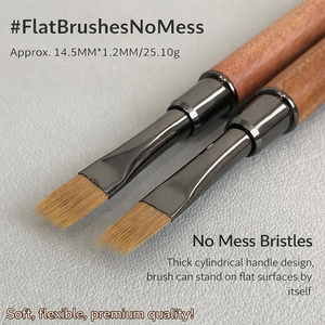 Ensemble de pinceaux à ongles à manche en bois, poils en nylon doux et denses, tête large, ovale, plat, outil de dégradé pour salon de manucure, art des lignes fines - Product Image 4