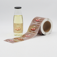 Autocollant en vinyle adhésif imperméable personnalisé imprimé sur mesure pour les bouteilles de jus, de vin, de bière et de café avec impression numérique