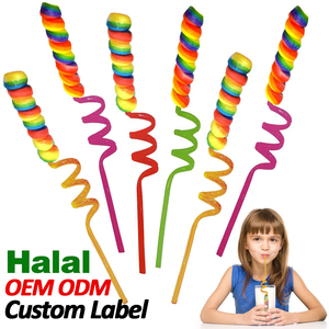 Tùy chỉnh Halal cầu vồng uốn lượn Kẹo cứng kẹo dính HACCP/BRC giấy chứng nhận Nhãn tư nhân cho doanh nghiệp số lượng lớn tráng - Product Image 1