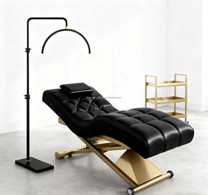 Lit électrique de luxe incurvé pour extensions de cils, ensemble de mobilier de salon de beauté, lit de broderie de cils cosmétique - Product Image 1