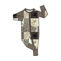 Pyjamas en viscose de bambou personnalisés en gros, barboteuses bébé en bambou bio à double fermeture éclair, vêtements de nuit pour bébés et jeunes enfants en bambou