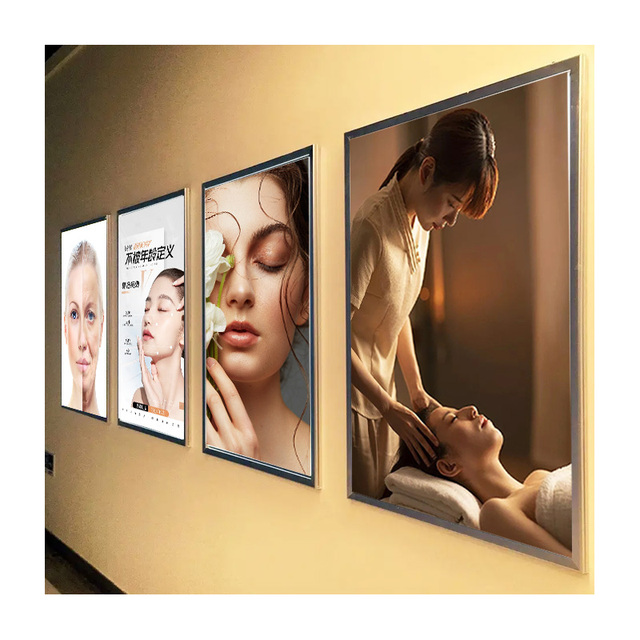 Ultra-Thin A4/A2 Size Indoor Aluminum LED Photo Frame Wedding LED Light Box Toughened Glass Making Machine Model ACryl Material