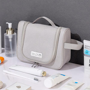 Trousse de toilette Beilian grande capacité, rectangulaire, grise, suspendable, organiseur de cosmétiques pour voyage, sac de rangement pour maquillage - Product Image 1