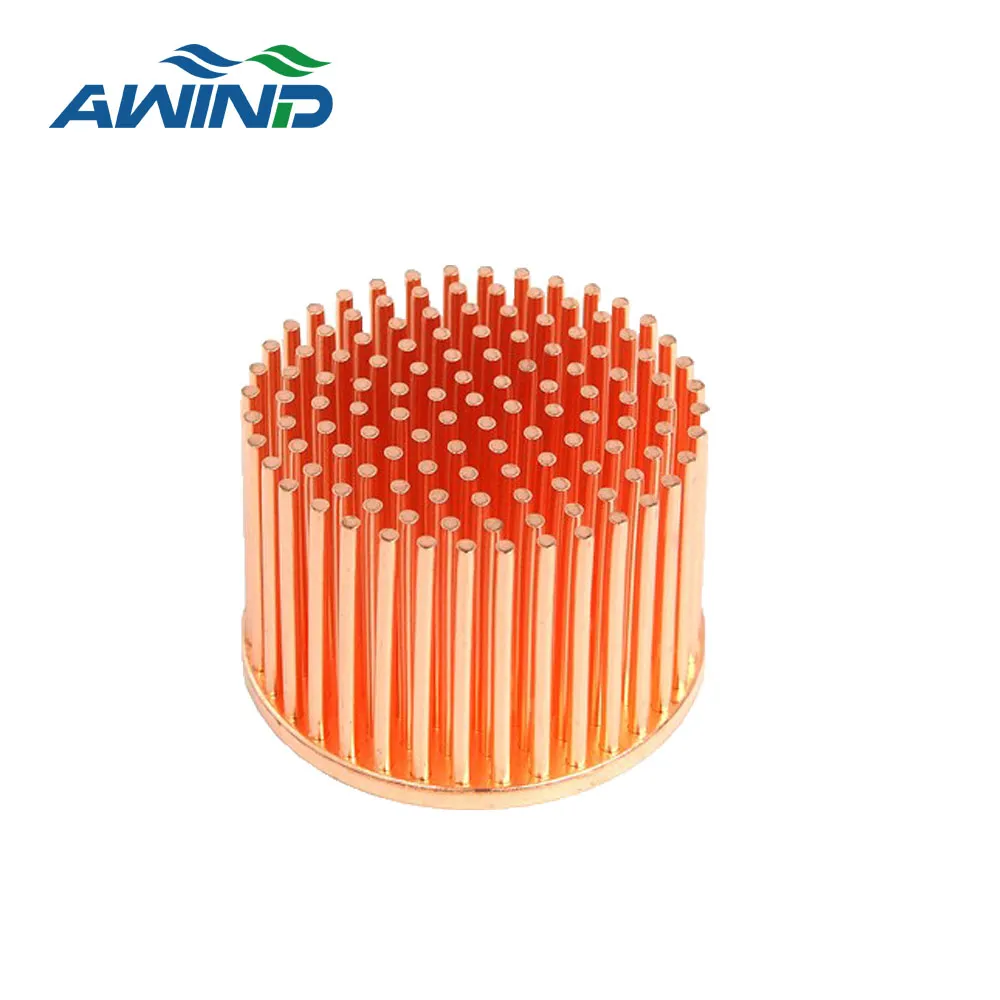 Cold forging small copper pin fin cxb 3590 circular heatsink for 100w 150w led cooler forged m2 heat sink round heat-sink price