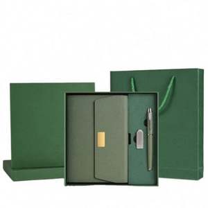 2023 Luxury Fashion Notebook <b>Box</b> Gift Set Custom Logo Silk Screen Printed Paper Material High-end Business Office Notepad - Product Image 1