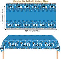 Housse de table rectangulaire imperméable 108x54 pouces, nappes en PE pour la fête des pères, décorations pour la fête des pères