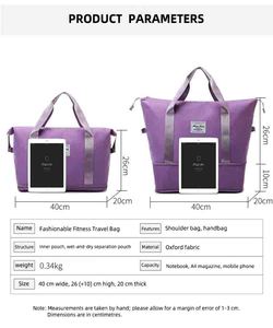 Sacs de voyage en polyester à fermeture éclair, nouvelle mode, pour courts séjours, bagages étudiants, séparation sec/humide, sacs de sport étanches à main - Product Image 3