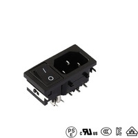 Prise IEC C13 C14 C19 avec prise de bureau 2-en-1 commutée pour CE pour entrée d'alimentation industrielle IP22 15A