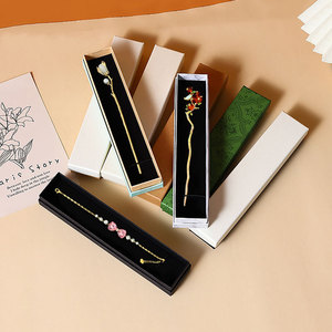 Jewelry <b>Box</b> Long Strip 21x4.5x3.2cm Solid Color <b>Storage</b> For Hairpin Cheongsam Button Bracelet Necklace - Product Image 5