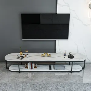 Современный 2 уровня мраморной скалы столешница железный металлический каркас для шкафа под ТВ журнальный столик набор ТВ Стенд Мебель для гостиной