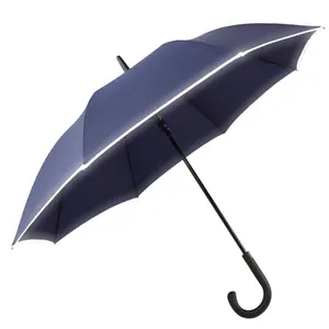 23 Zoll starke gerade kommerzielle Sicherheit Beliebte reflektierende Licht Smart Umbrella