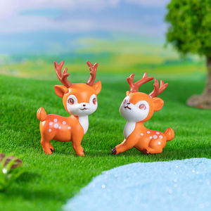 3D Mini realistico PVC di plastica natale cervo giocattolo animali della foresta figure in miniatura giocattoli torta Toppers di plastica artigianato ornamenti - Product Image 3