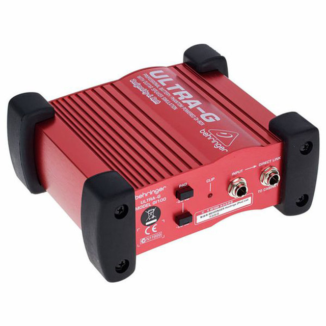 Behringer GI100 ULTRA-G 1-Channel Active Guitar Direct Box Indoor Studio Music Equipment Stage Pa Sound System DI Box