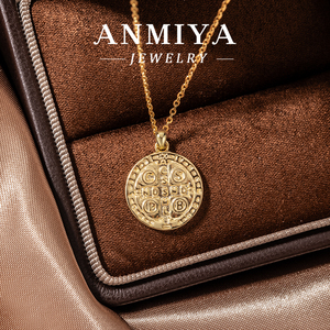 Collar de plata 925, colgante de medalla de San Benito de doble cara, rotación de Oro a la moda, joyería Católica Cristiana, cadenas finas - Product Image 3