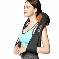 Vente chaude GS Certification thérapie de chauffage roulant Shiatsu noir PU cou et épaule corps masseur oreiller avec chaleur