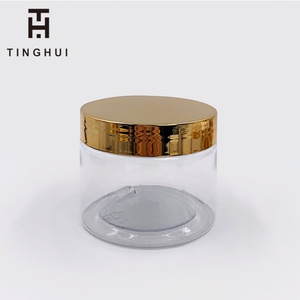 Emballage cosmétique biodégradable de luxe OEM, pot en plastique PET vide pour crème avec couvercle doré, différentes capacités - 100 ml, 250 ml, 300 ml, 500 ml - Product Image 6